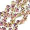Electroplate Glass Beads Strands, Teardrop, Medium Violet Red, 10~11x8mm, Hole: 1mm, about 93pcs/strand, 62cm