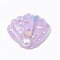 Resin Cabochons, with Paillette, Shell, Plum, 25x28~29x7mm