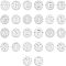 201 Stainless Steel Links Connectors, Laser Cut, Flat Round with Letter, Stainless Steel Color, 12x12x1mm, Hole: 1.5mm, Total: 26pcs/set, 1set/box