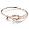 Adjustable Brass Bangle, with Knot, Rose Gold, 2-1/2 inchx2-5/8 inch(63x68mm)