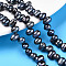 Natural Cultured Freshwater Pearl Beads Strands, Dyed, Potato, Top Drilled, Marine Blue, 6~12.5x5~6x5~6mm, Hole: 0.6mm, about 62~64pcs/strand, 13.78''(35cm)
