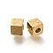 Ion Plating(IP) 304 Stainless Steel Beads, Cube with Letter, Real 14K Gold Plated, Letter X, 5x5x5mm, Hole: 2mm