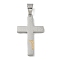 304 Stainless Steel Pendants, Cross Pendants, Stainless Steel Color, 46.5x28x4mm, Hole: 10x7.5mm