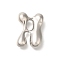 Rack Plating Brass Beads, Balloon Letter, for Personalized Name Necklaces Making, Long-Lasting Plated, Lead Free & Cadmium Free, Platinum, Letter D, 23.5x17x7mm, Hole: 2mm