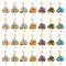 28Pcs 7 Styles Tibetan Style Alloy Gemstone Chip European Dangle Charms, Large Hole Tree Pendant, Antique Golden, 40mm, Pendant: 28mm, 4pcs/style