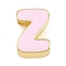 Brass Enamel Beads, Cadmium Free & Lead Free, Rack Plating, Long-Lasting Plated, Real 18K Gold Plated, Letter Z, 14.5x10x5.5mm, Hole: 3x11mm