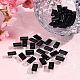 SUNNYCLUE 1 Box 50Pcs 14mm Faceted Rectangle Crystal Beads Imitation Austrian Beads Black Loose Geometric Spacer Bead for Women Beginners DIY Earring Bracelet Necklace Jewellery Making GLAA-SC0001-49B-4
