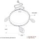 Bracelets de cheville avec breloque de feuille en laiton AJEW-BB20046-6