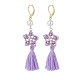Stella di perle di vetro con perline con orecchini a monachella pendenti con nappa EJEW-MZ00054-4