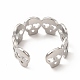 304 anillo de puño abierto de calavera de acero inoxidable para mujer RJEW-B027-31P-3