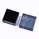 厚紙ジュエリーセットボックス  リングのために  ピアス  ネックレス  内部のスポンジ  ちょう結びの正方形  プルシアンブルー  8.5x8.5x3.6cm CBOX-S021-005A-3