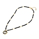 Mauvais œil en laiton micro pave collier pendentif en zircone cubique pour fille femmes NJEW-JN03692-5