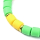 Bracelets extensibles en perles de colonne d’argile polymère BJEW-JB09782-01-4