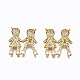 Brass Micro Pave Clear Cubic Zirconia Pendants ZIRC-N039-160-NF-1