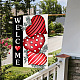 Drapeaux de jardin en lin sur le thème de la Saint-Valentin AJEW-H146-03D-5