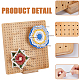 Planche de blocage carrée en bambou au crochet DIY-WH0304-909-3
