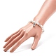 ABS Plastic Imitation Pearl  & Rhinestone Beaded Stretch Bracelet with Alloy Charm for Women BJEW-JB08526-02-3