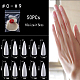 Abs樹脂のシームレスな偽爪のヒント  練習マニキュアネイルアートツール  乳白色  22~37x7~14mm  600個/袋 MRMJ-Q069-002A-4