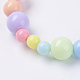 Solid Chunky Bubblegum Acrylic Ball Bead Kids Stretch Bracelets BJEW-JB03575-3