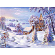 Diy зимний снежный дом пейзаж алмазная живопись наборы DIAM-PW0001-243C-1