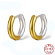 Двухцветные серебряные серьги-кольца 925 пробы для женщин EJEW-F317-27GP-1