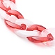 Sangles mobiles à chaîne gourmette en acrylique transparent bicolore HJEW-JM00453-01-3