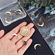 DICOSMETIC 12Pcs 2 Styles Moon Jewelry Charms Brass Enamel Crescent Pendants 18K Gold Plated White Moon and Dark Blue Star Moon Charm for Necklace Bracelet Jewelry Making and Crafting KK-DC0001-81-3