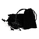 Pochettes rectangle en velours, sacs-cadeaux, noir, 7x5 cm