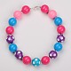 Grosso rotonde perle bubblegum acrilico set di gioielli: bracciali e collane SJEW-JS00778-01-2