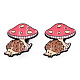 Hérisson avec broche en émail champignon JEWB-N007-253-2