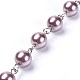 Cadenas de cuentas de perlas de vidrio teñido a mano AJEW-JB00485-05-1
