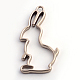 Pendenti con castone posteriore aperto in lega stile opaco coniglietto di coniglio PALLOY-S047-41A-FF-2
