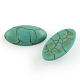 Fornituras artesanales teñidos turquesa piedra preciosa sintética espalda plana cabuchones TURQ-S265-7x14mm-02-1
