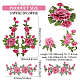FINGERINSPIRE 6PCS Embroidery Peony Sew On Patch 3Styles 3D Pink Flora with Leaves Fabric Patch Polyester Embroidered Appliques for Hat Bag Jeans Repairing Crafts Clothing Cheongsam Decorations DIY-FG0003-91-2