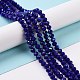 Electroplate Opaque Solid Color Glass Beads Strands EGLA-A034-P6mm-L12-4