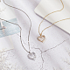 Anattasoul 2 pièces 2 couleurs strass coeur creux pendentif collier avec chaînes en laiton pour les femmes NJEW-AN0001-70-7
