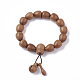 Bracelets de perle de mala en bois BJEW-S140-07-1