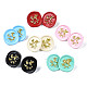 Flat Round with Butterfly Stud Earrings for Women EJEW-N046-017-NR-2