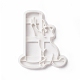 Ppプラスチッククッキーカッター  猫の形  ホワイト  91x75x10.5mm DIY-I093-04-1