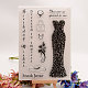 シリコンクリアスタンプ  カード作りの装飾DIYスクラップブッキング用  服の模様  20.5x14.5x0.3cm DIY-A013-23-4