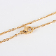 304 Edelstahl-Kabelkette bildende Halskette, mit Karabiner verschlüsse, Vakuum-Beschichtung, golden, 23.8 Zoll (60.5 cm)