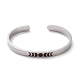 304 bracelet manchette ouvert phase de lune en acier inoxydable pour homme femme BJEW-H551-01P-2