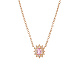 Halsketten mit Zirkonia-Blumenanhänger und Edelstahlketten WL0189-1-1