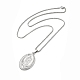Edelstahl-Halskette mit Jungfrau Maria-Anhänger und Kastenketten für Frauen NJEW-E066-01P-2