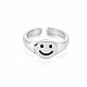 メンズアロイカフフィンガー指輪  オープンリング  カドミウムフリー＆鉛フリー  笑顔  アンティークシルバー  usサイズ8 1/4(18.3mm) RJEW-N029-032-1