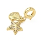 Латунные застежки с микропаве и прозрачным фианитом KK-H076-18G-2
