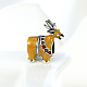 Large Hole Christmas Reindeer/Stag 925 Sterling Silver Enamel European Stopper Beads STER-BB15857-5