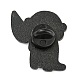 動物キラー漫画スタイルエナメルピン  バックパックの服用の黒の合金バッジ  犬  28x28.5x1.8mm JEWB-F024-03C-3