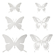 Unicraftale12pcs6スタイルのステンレス鋼の蝶の壁の装飾のペンダント  ステンレス鋼色  45~95x90.5~121x0.3mm  2個/スタイル STAS-UN0036-52P-1