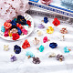 SUNNYCLUE 1 Set 15 Colors 3D Cloth Flower Charms Pendants Fabric Flower Pendants Floral Cloth Tassel Charms with Metal Caps for Earring Jewelry Making Key Chain DIY Crafts FIND-SC0001-30-4